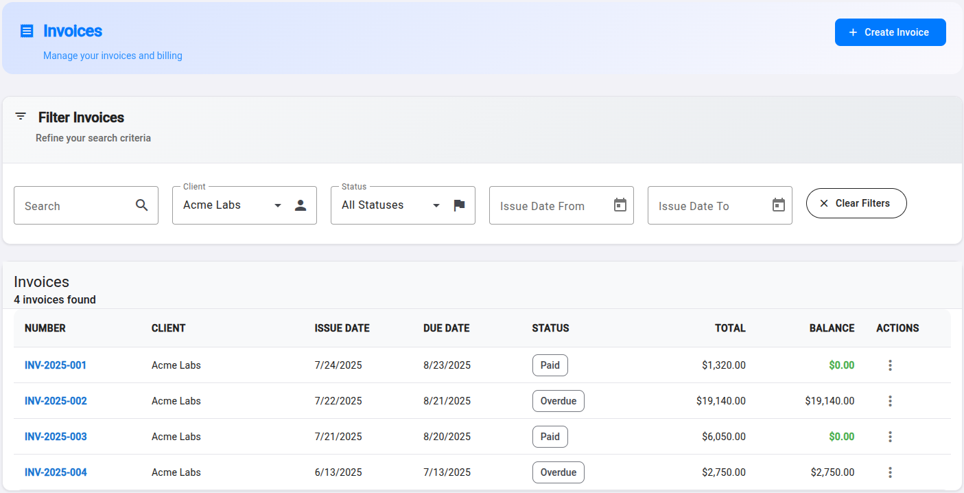 Invoice Management